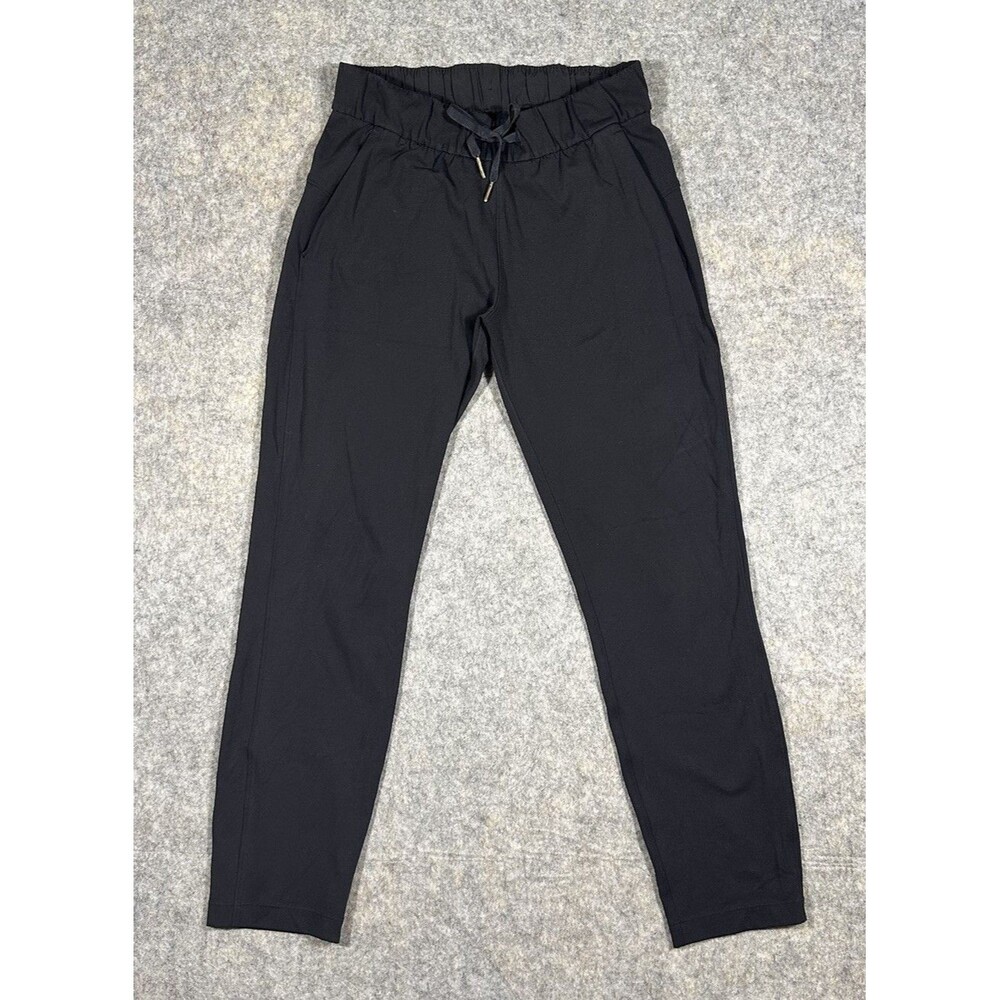 Lululemon On The Fly Pants Women’s 4 Black Relaxed Travel Lounge Drawstring